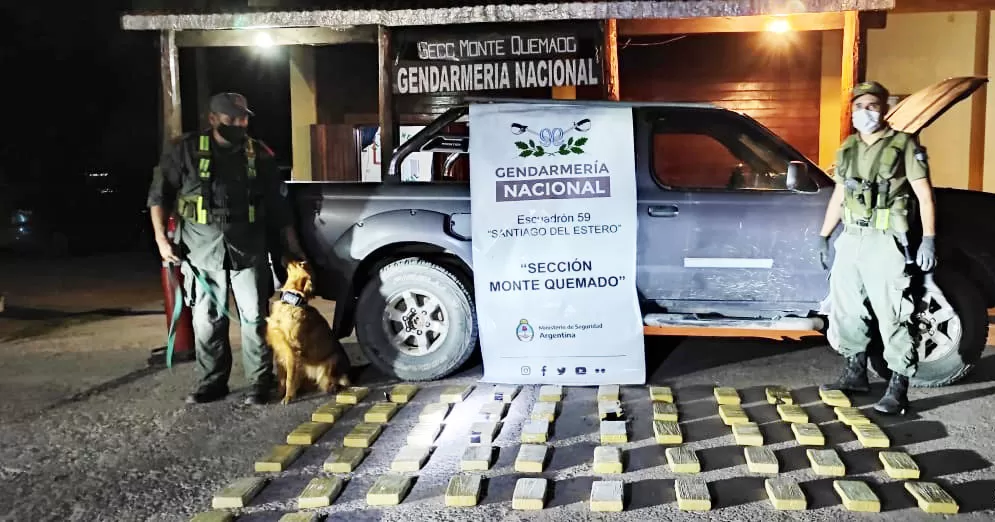 EL PERRO DE GENDARMERÍA  fue fundamental en el operativo. 