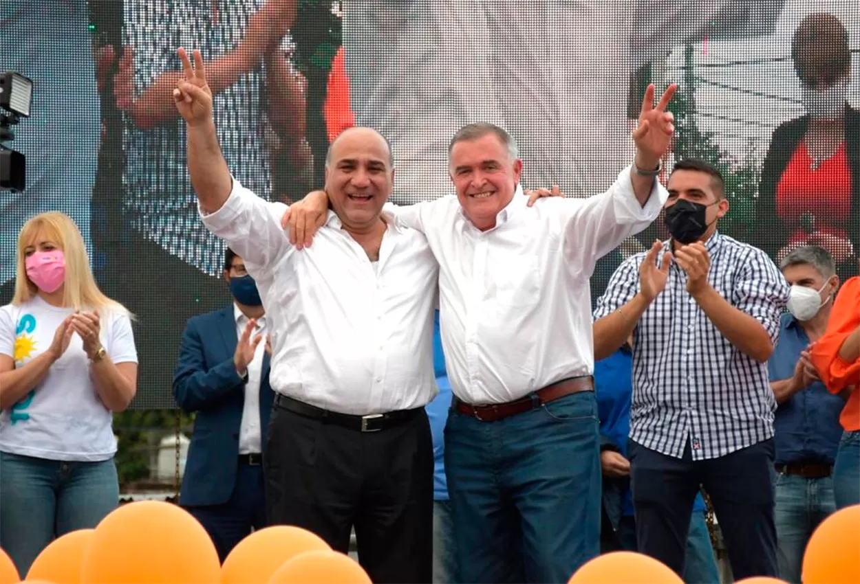 EL JUEVES. Manzur y Jaldo en un acto de cierre de  campaña, con vistas a las generales.