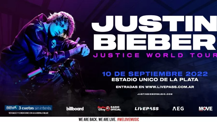 Justin Bieber anunció que vuelve a la Argentina