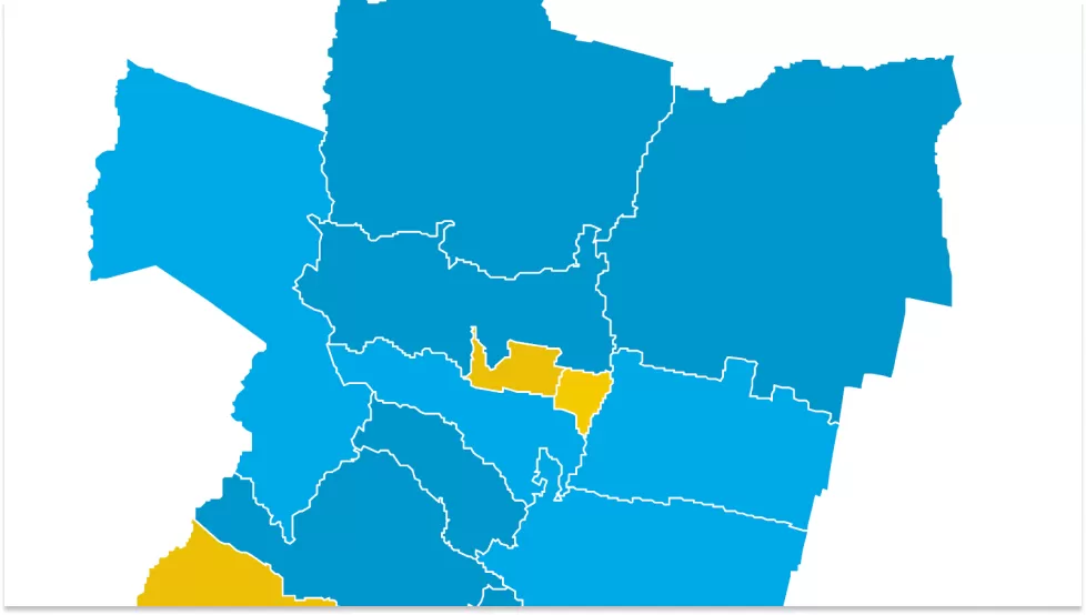 Mapa: el oficialismo perdió en solo tres de los 17 departamentos tucumanos