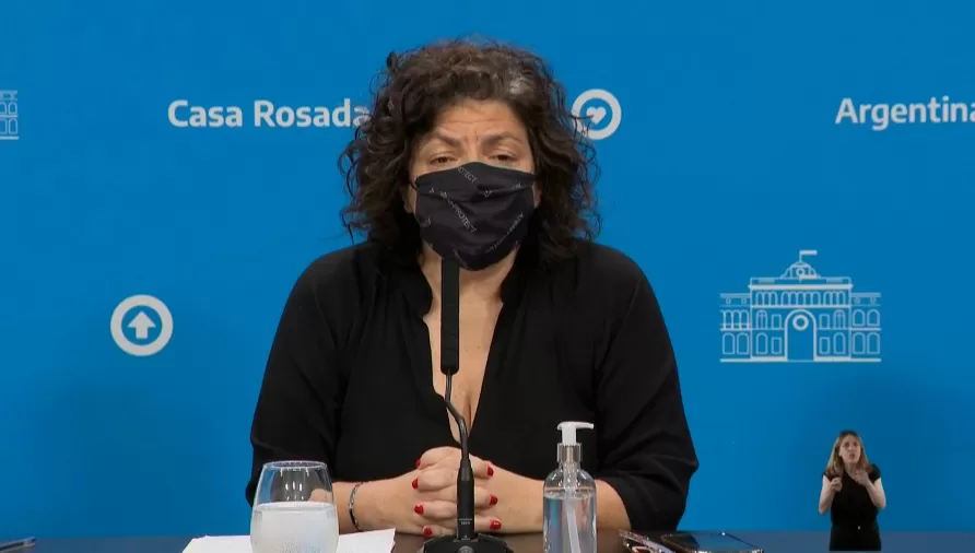 DIFUSIÓN. Voceros del Ministerio de Salud de la Nación, que conduce Carla Vizzotti (foto), afirmaron que en el buque procedente de África se cumplieron los protocolos.