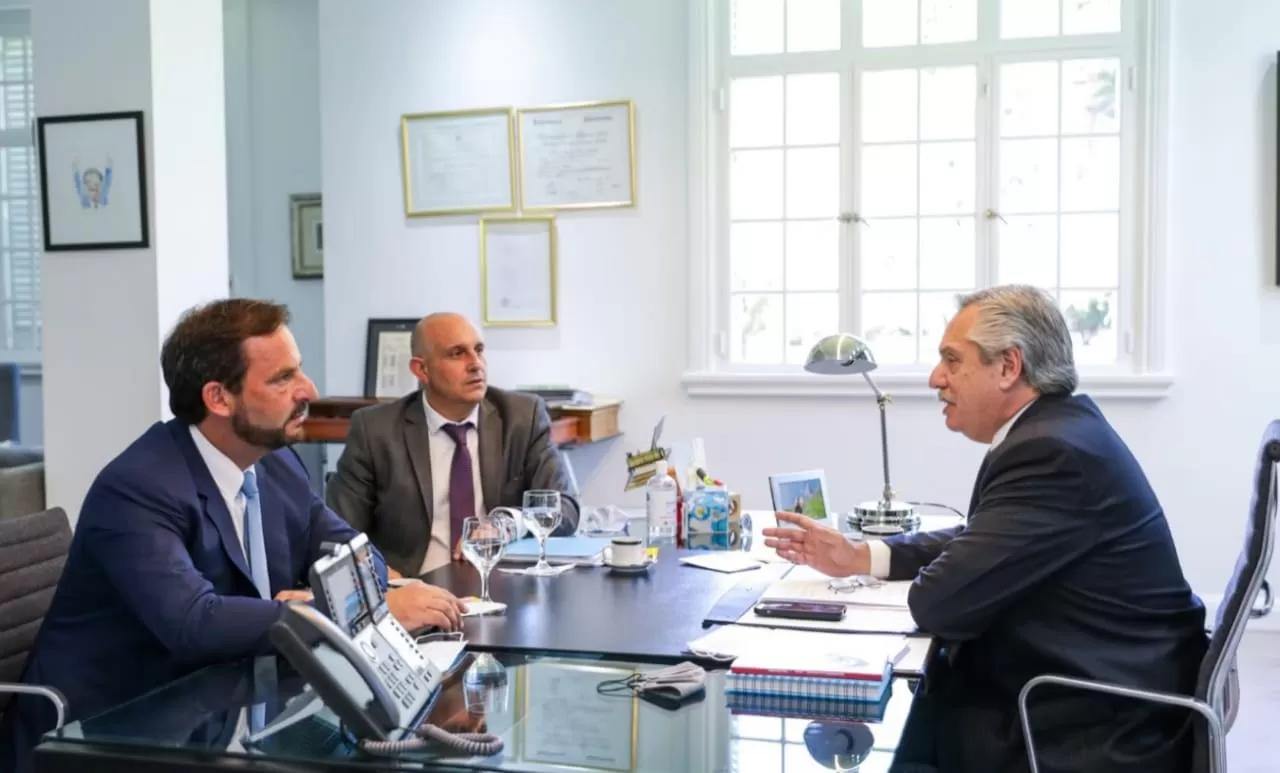 Ariel Sujarchuk y Alberto Fernández, en la Casa Rosada.