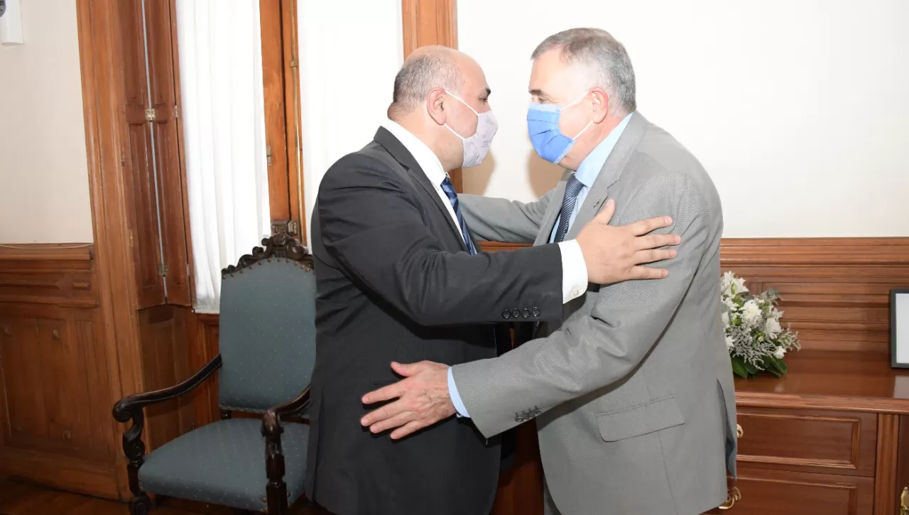 REENCUENTRO. Manzur alabó la gestión de Jaldo al frente del Poder Ejecutivo Provincial.