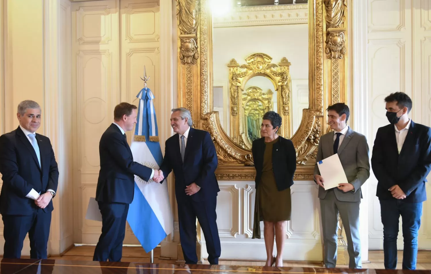 Encuentro oficial en la Casa Rosada. 