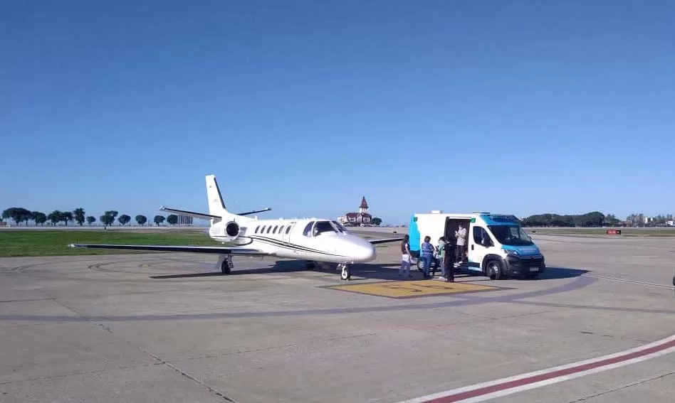Avión sanitario de la Provincia. Foto prensa Gobierno