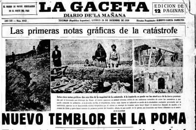 Hojeando el Diario: un sismo destruye la población salteña de La Poma