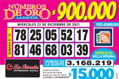 Los Números de Oro de LA GACETA