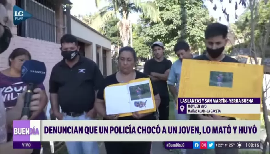 MOVILIZACIÓN. Los familiares de Facundo Robles piden que el responsable del accidente quede detenido.