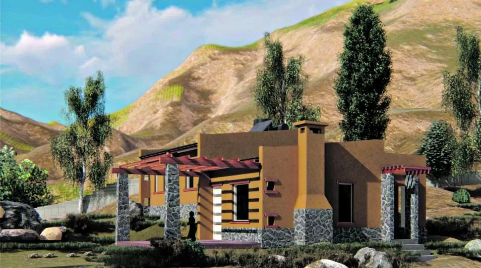 PUEBLOS ORIGINARIOS. Modelo de la vivienda proyectada por el Ministerio de Desarrollo Territorial.  