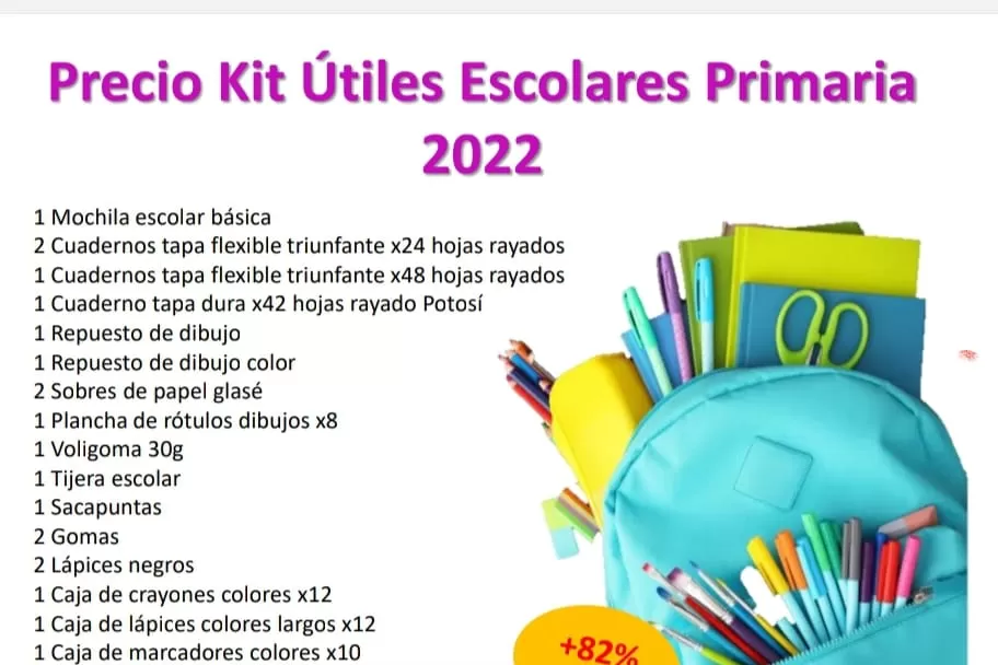 La canasta escolar anticipa un aumento del 82%