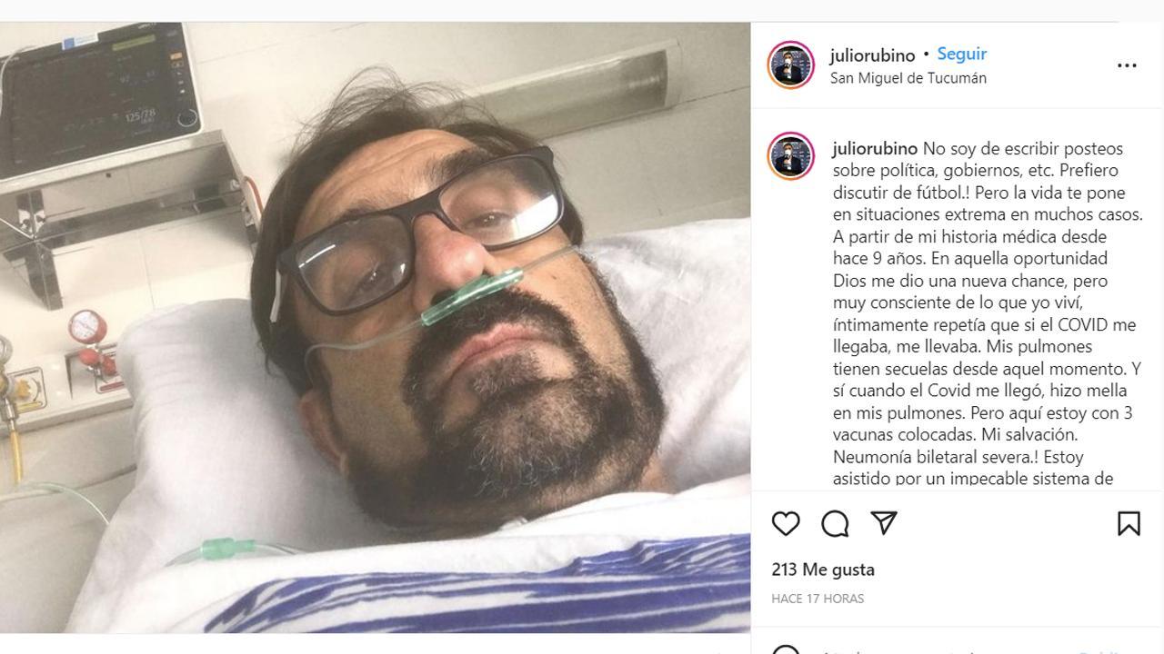Agradezco a todos su preocupación, contó el periodista tucumano que está internado por covid
