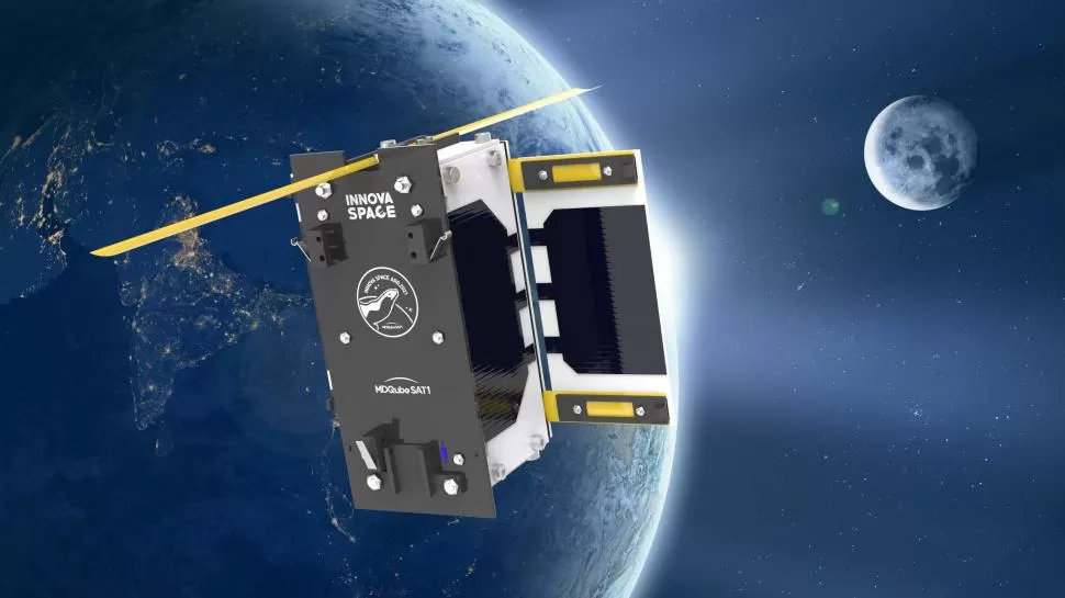 EN FUNCIONES. El microsatélite argentino General San Martín, ya en órbita  