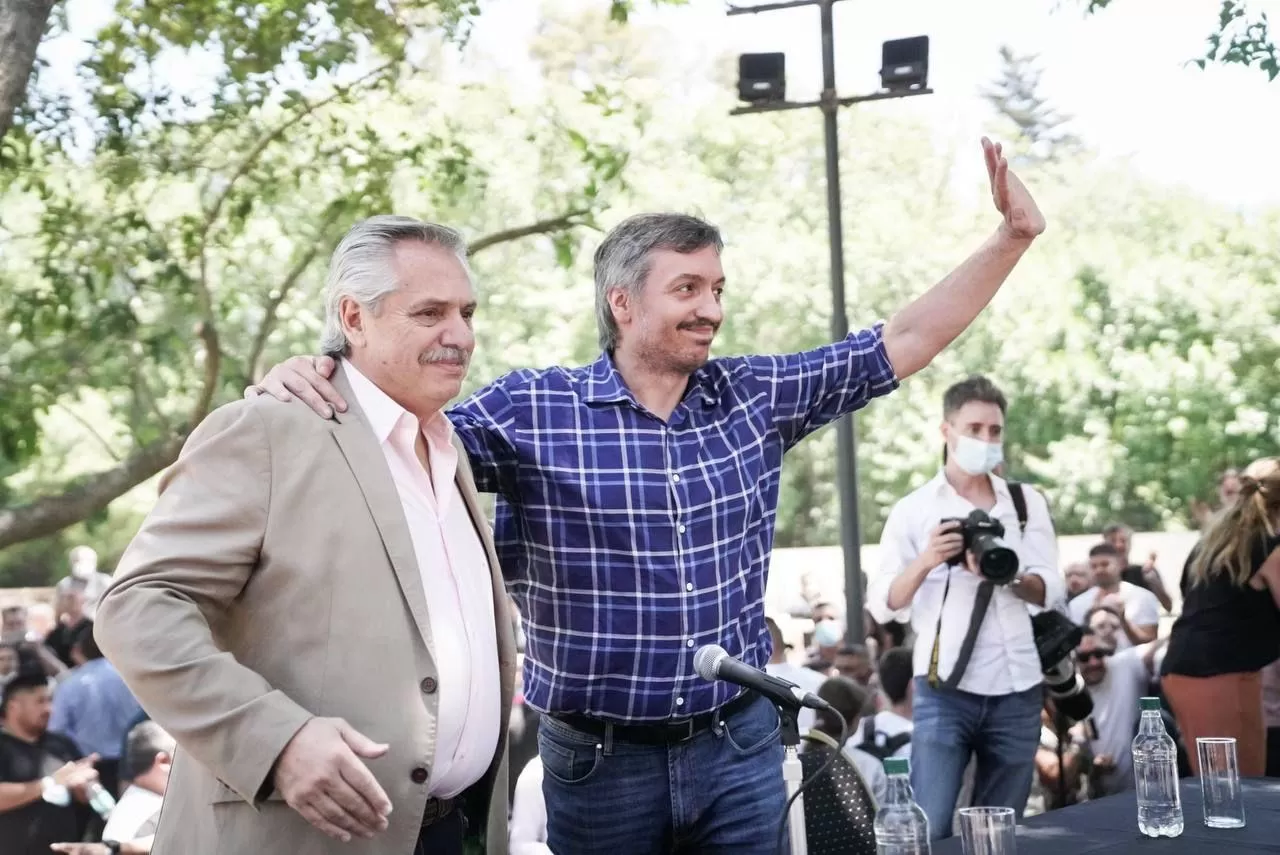 Alberto Fernández y Máximo Kirchner, meses atrás. 