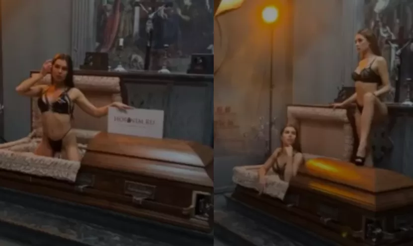 Una funeraria promociona sus servicios con un video con mujeres en ropa interior