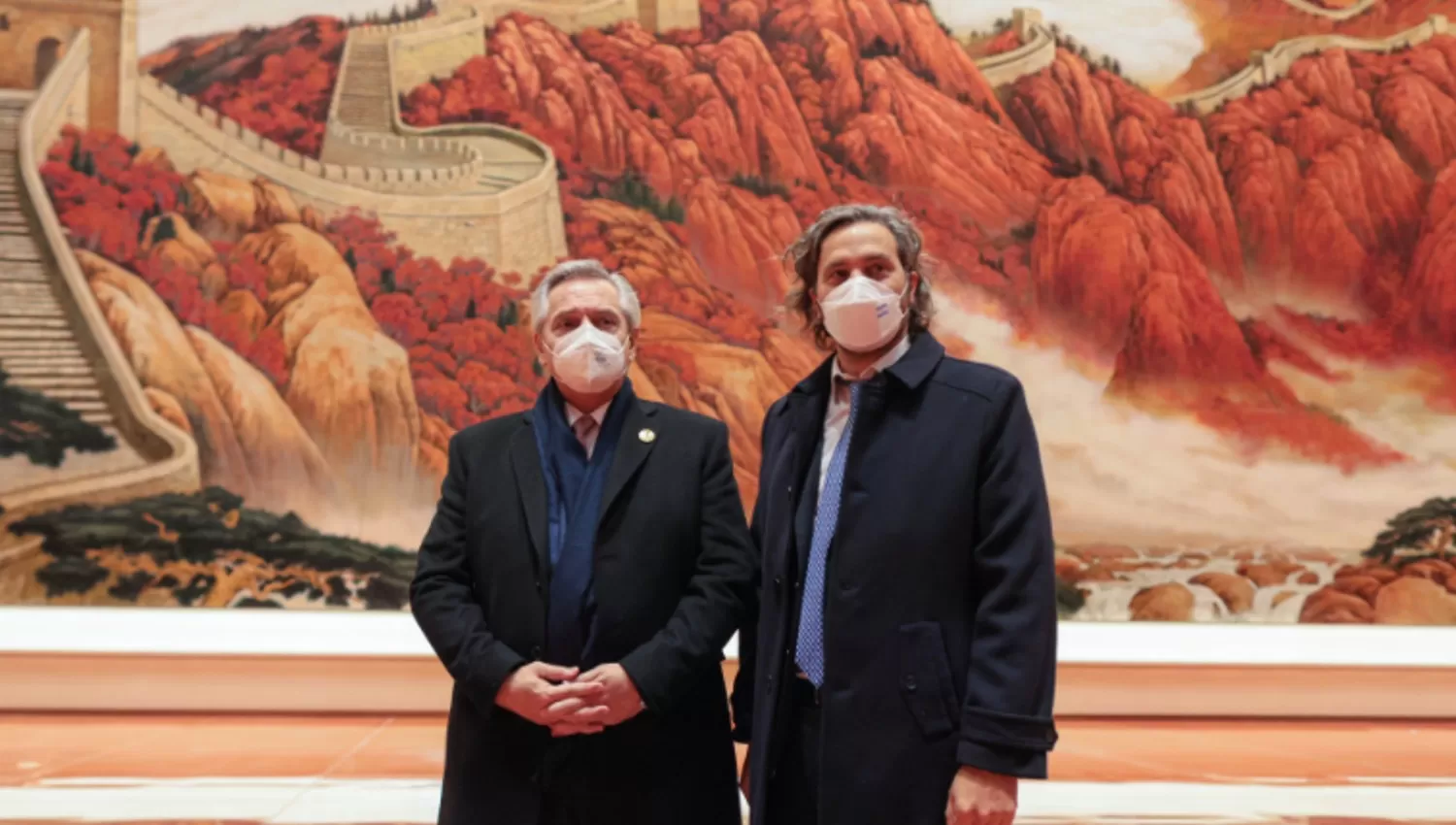EN BEIJING. Fernández estuvo acompañado por el canciller Santiago Cafiero durante la gira presidencial.
