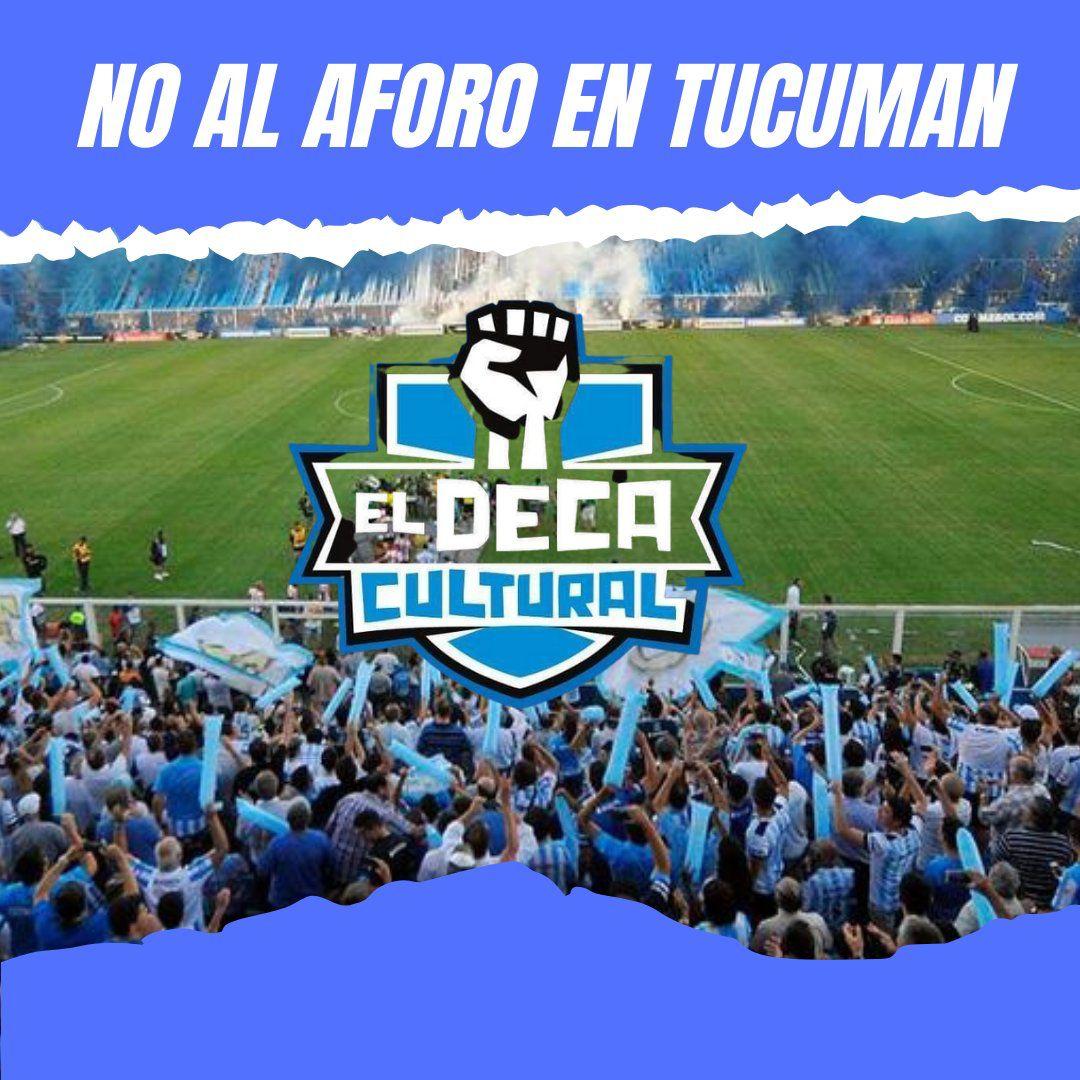  “#NoAlAforoEnTucuman”, la consigna de los hinchas para protestar en las redes sociales