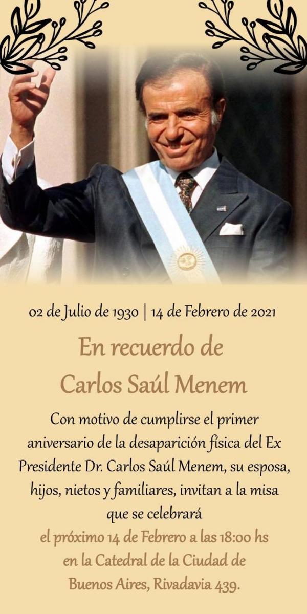 La emotiva carta de Zulemita para recordar a Menem a un año de su muerte