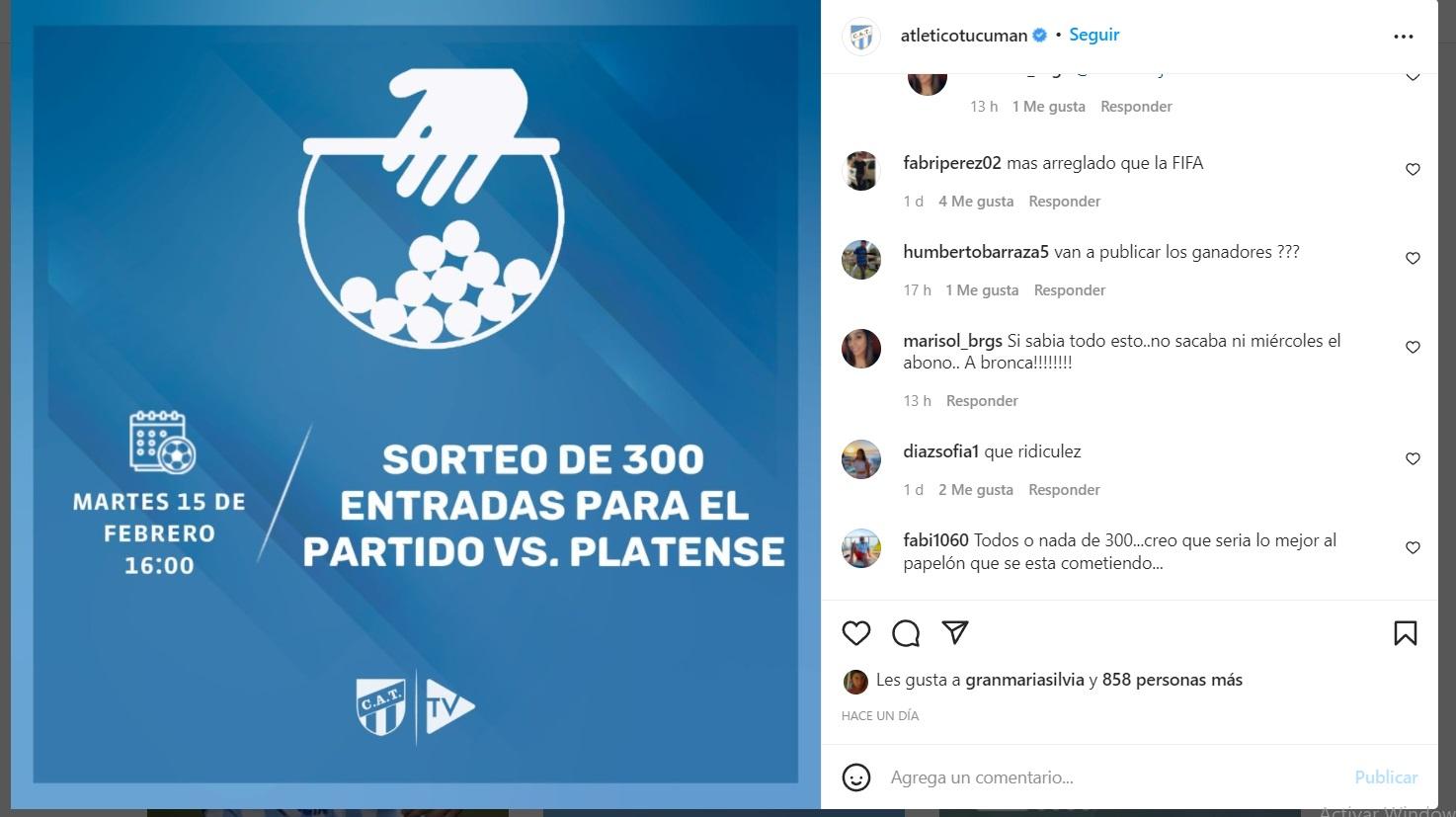 Atlético: polémica en las redes sociales por los apellidos conocidos que salieron sorteados