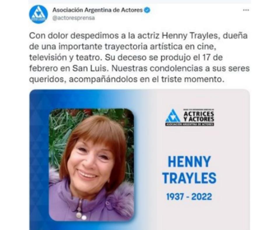 Murió una conocida actriz de Floricienta y Todos contra Juan