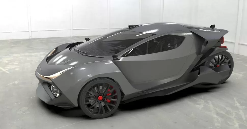 AUTO ELÉCTRICO. La idea del proyecto es producir un auto eléctrico de alta gama, con un diseño “futurista” y con tres ruedas. EQUIPOFDC