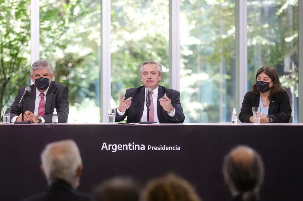 El presidente, Alberto Fernández, en el acto oficial.