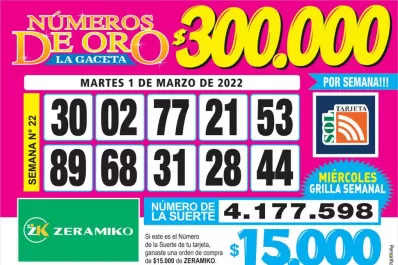 Los Números de Oro de LA GACETA