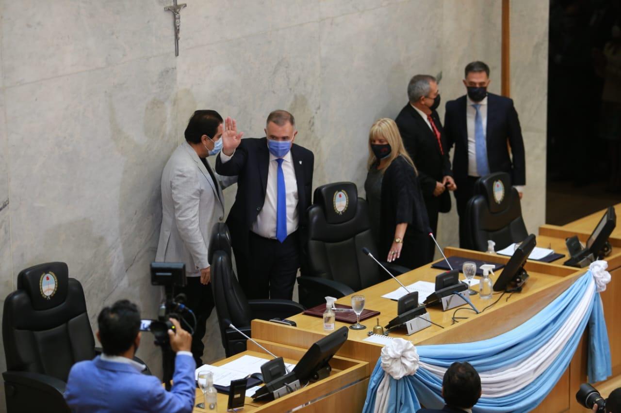 SALUDO. Jaldo destacó el trabajo conjunto con la Legislatura, y recordó su paso por el cuerpo colegiado. Foto LA GACETA / Juan Pablo Sánchez Noli