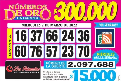 Los Números de Oro de LA GACETA