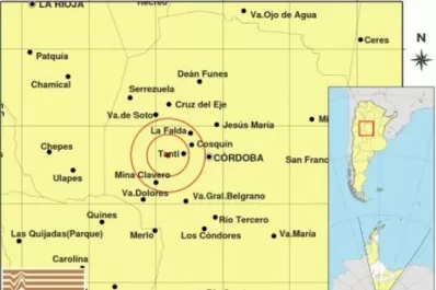 Córdoba: se registró un temblor de magnitud 3,3 durante la tarde