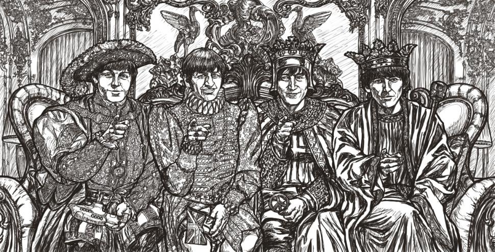 EN PROCESO. El próximo paso de un bosquejo sobre The Beatles con trajes reales será el despliegue del color.