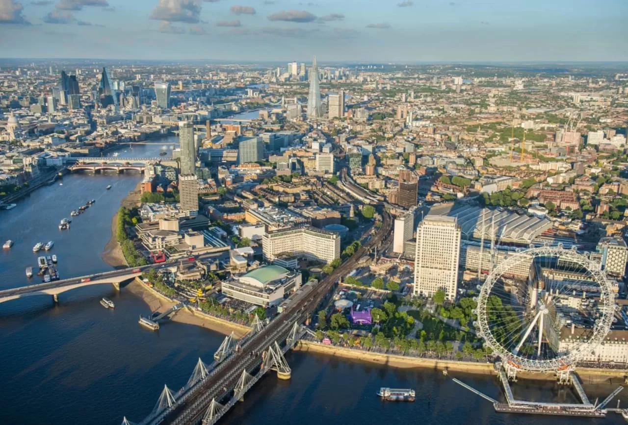 La ciudad de Londres, desde el aire.