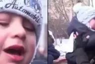 Ucrania: el llanto desconsolado de un niño en la despedida a su padre que marcha a la guerra