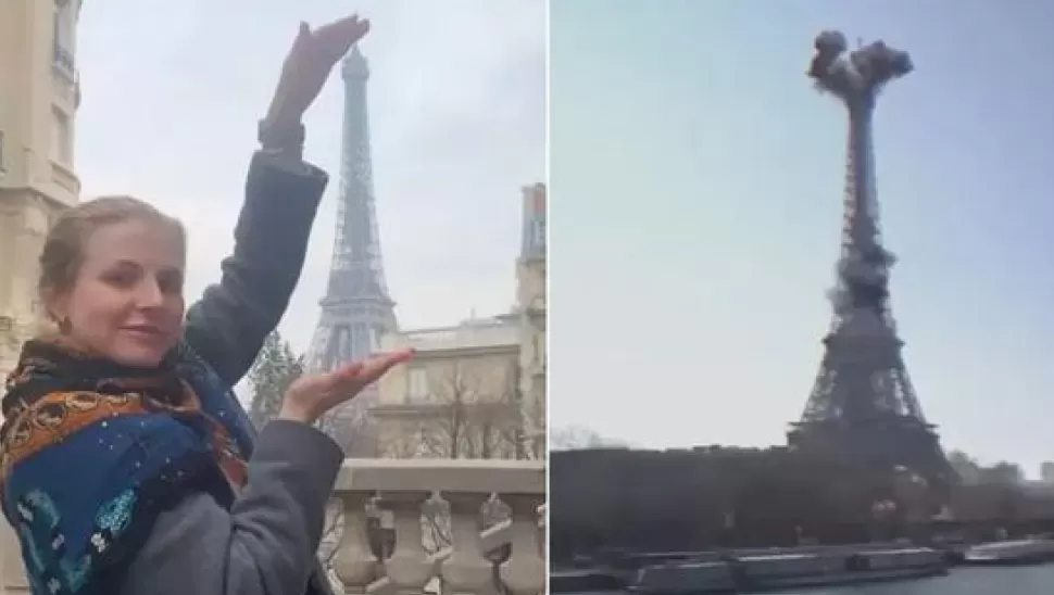 Video: Ucrania simula un bombardeo sobre París para concientizar del horror de la guerra