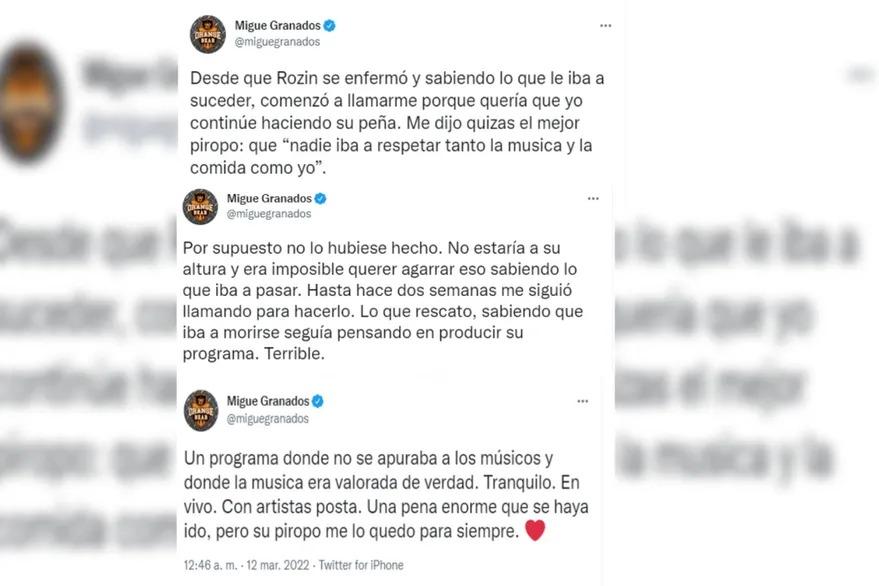 Gerardo Rozín le hizo un pedido muy especial a Migue Granados antes de morir