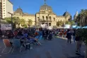 Protesta en el centro: piqueteros acamparon en la Plaza Independencia
