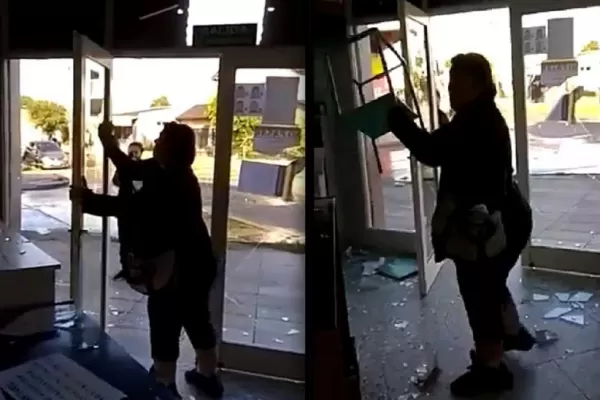 Día de furia: una mujer destrozó una sede del registro civil