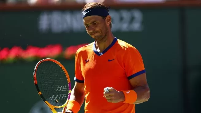 IMPARABLE. Rafa Nadal venció a Reilly Opelka y pasó a cuartos de final del Indiana Wells. Foto tomada de: Getty.