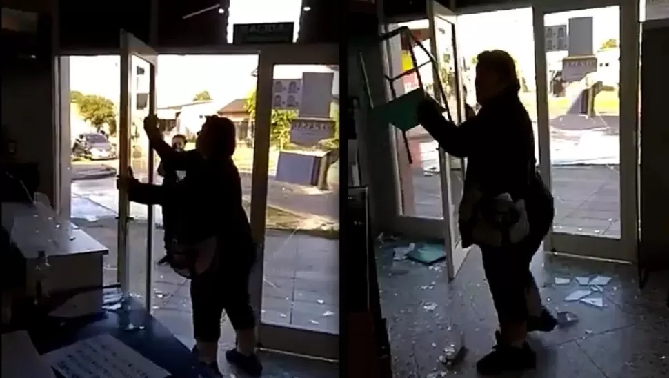 Día de furia: una mujer destrozó una sede del registro civil 