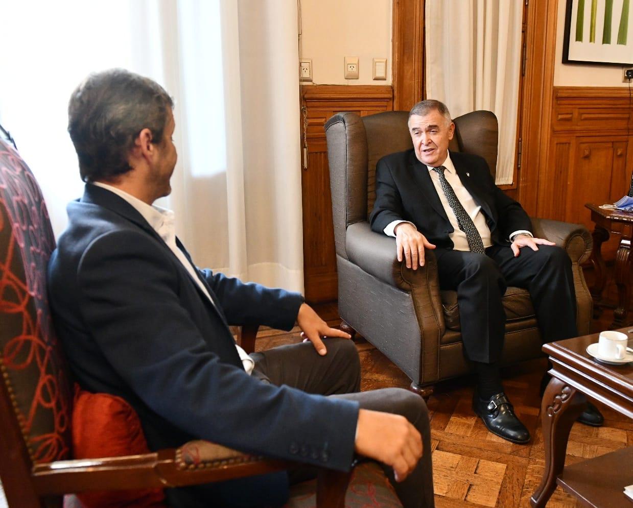 EN CASA DE GOBIERNO. Jaldo, junto al intendente Campero. Foto: Comunicación Pública