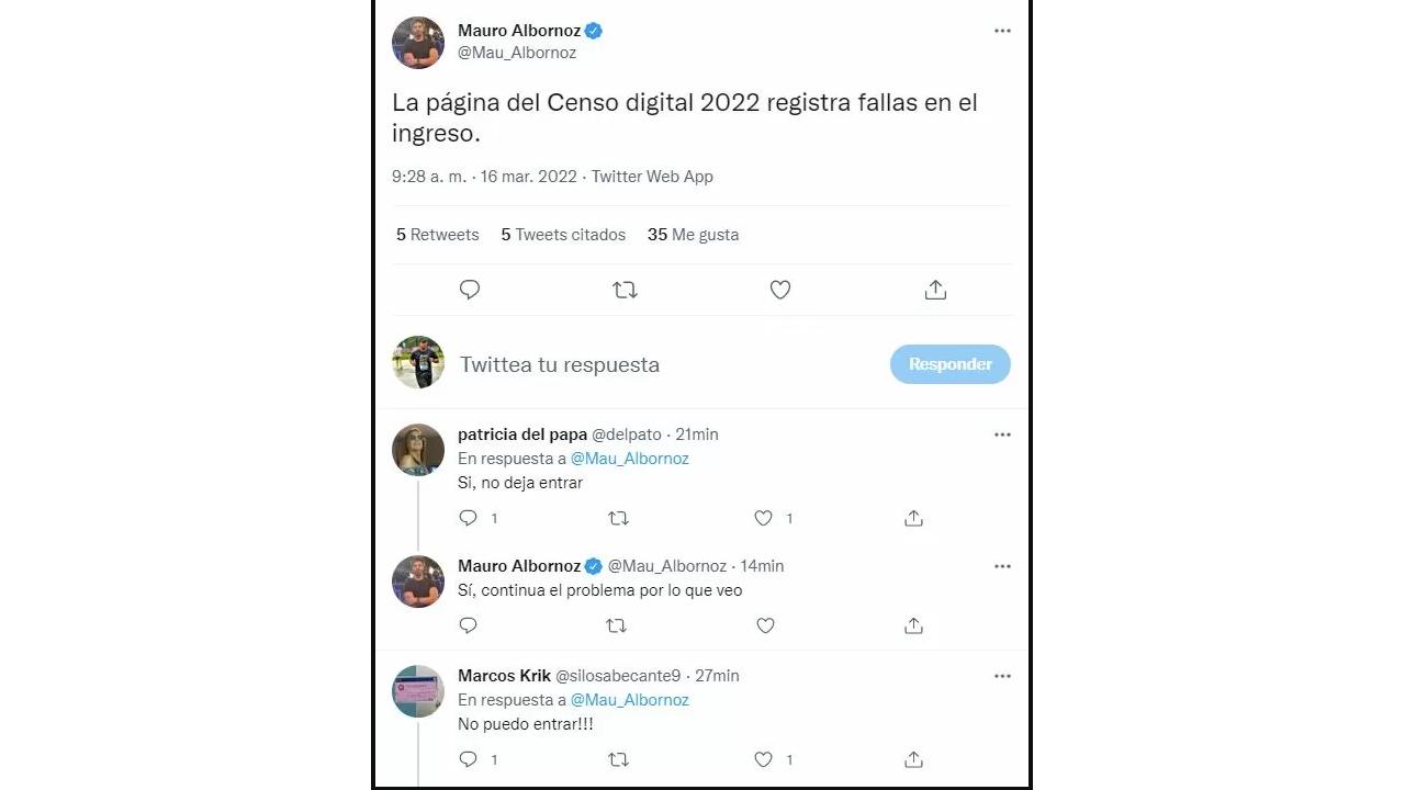 En el primer día del Censo Digital 2022, los usuarios reportaron algunas fallas 