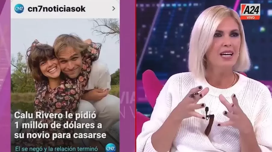 Viviana Canosa dijo que lo de Calu Rivero con su ex novio es lo más parecido a la prostitución