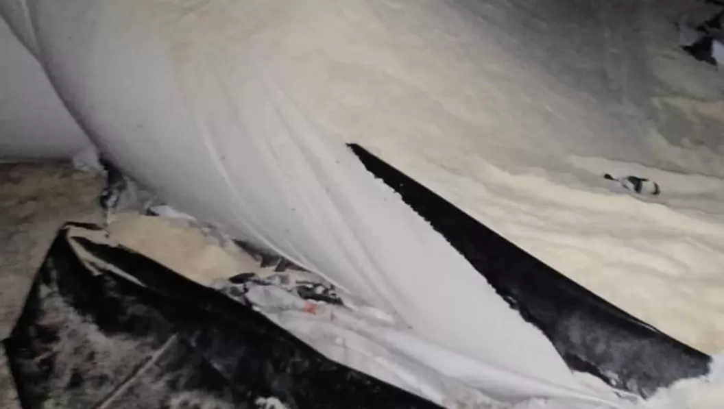 IN FRAGANTI. Estaban rompiendo silobolsas, y la Policía los descubrió.