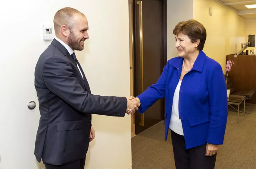 Martin Guzman y la directora del FMI, Kristalina Georgieva