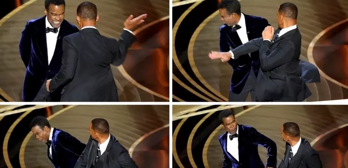 El momento en que Will Smith golpea al humorista Chris Rock durante la ceremonia de los Oscar