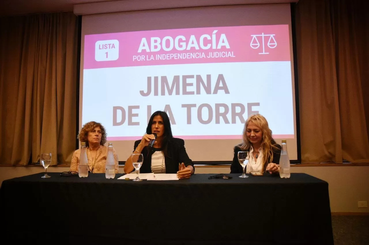 CANDIDATAS. Jimena de la Torre encabeza la lista 1 Abogacía por la Independencia Judicial. 