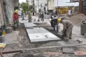 Semipeatonal en calle Laprida: las obras se extenderán hasta mitad de año