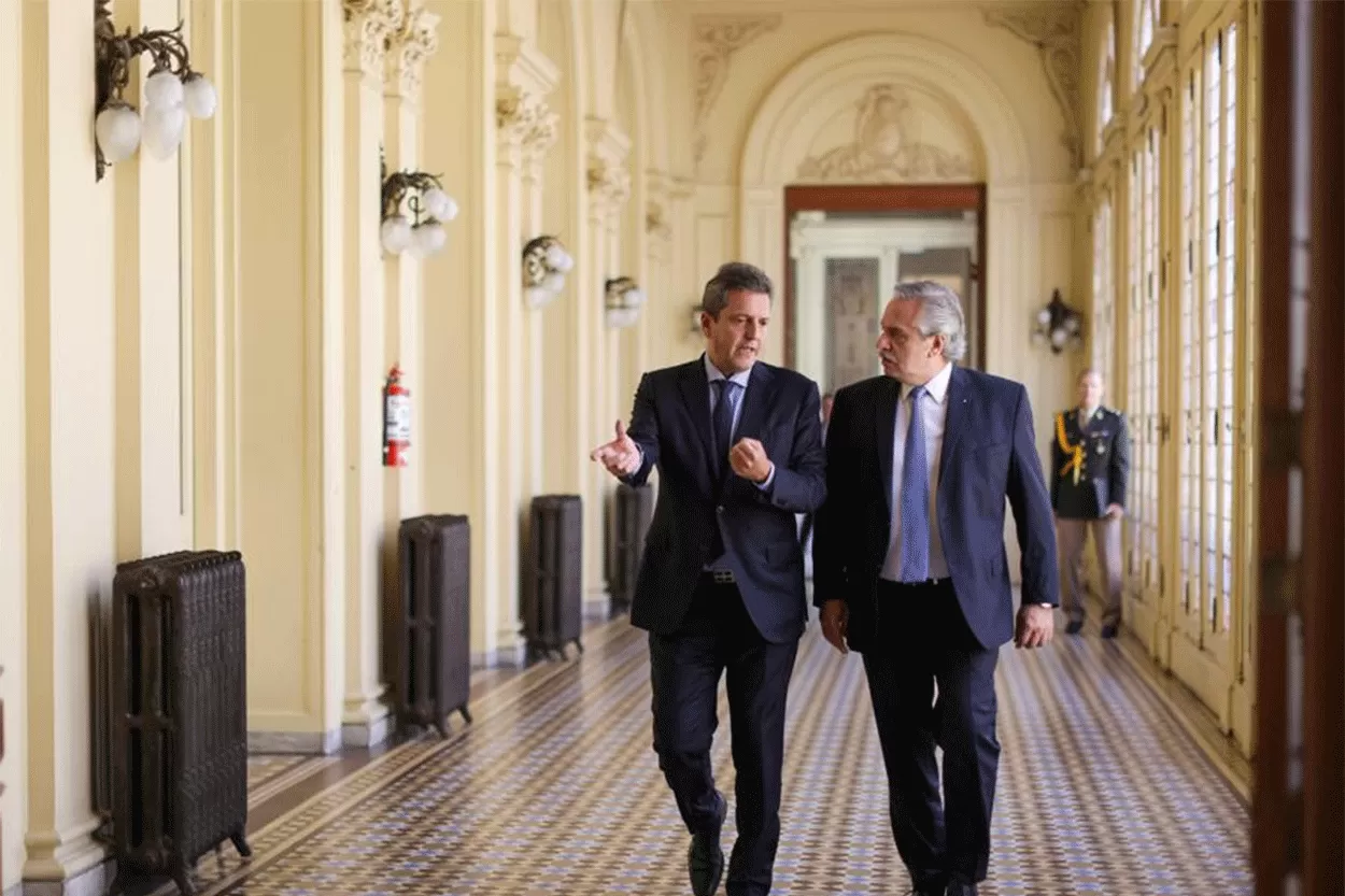 EN LA ROSADA. Alberto Fernández y Sergio Massa.