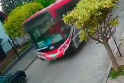 Video: un nene de 12 años robó un colectivo y chocó varios autos
