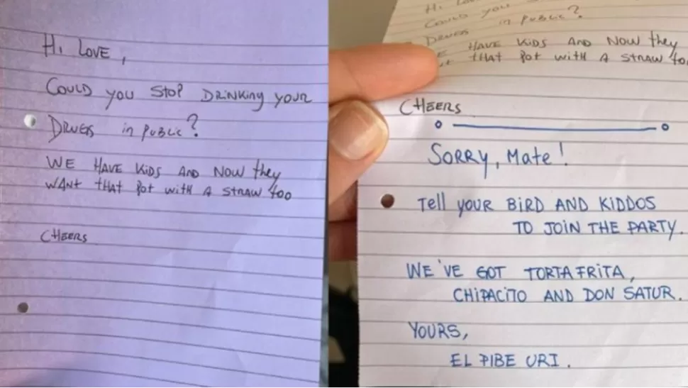 La carta que recibió Uriel de sus vecinos británicos.