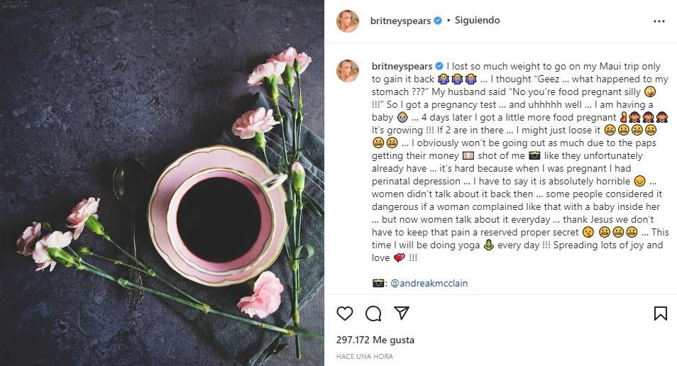 ¡Está embarazada! Britney Spears anunció que espera a su tercer hijo